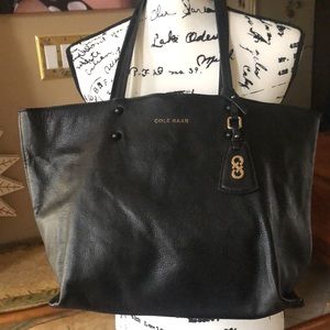 EUC COLE HAAN BLACK LEATHER TOTE BAG